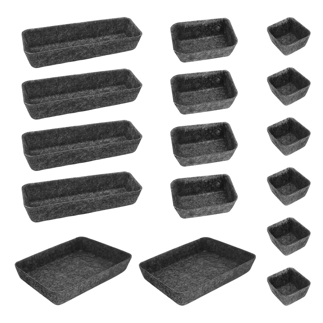Cbilzxer Praktisches Schubladen Organizer Filz,16er-Set, Waschbare Filz Organizer für Schminktisch f