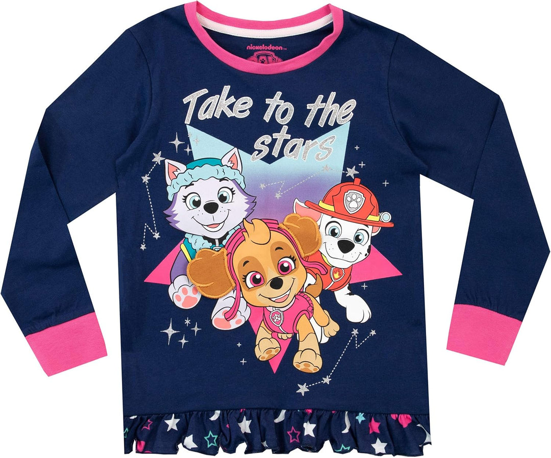 PAW PATROL Mädchen Skye und Everest Schlafanzug 92 Blau, 92 Blau
