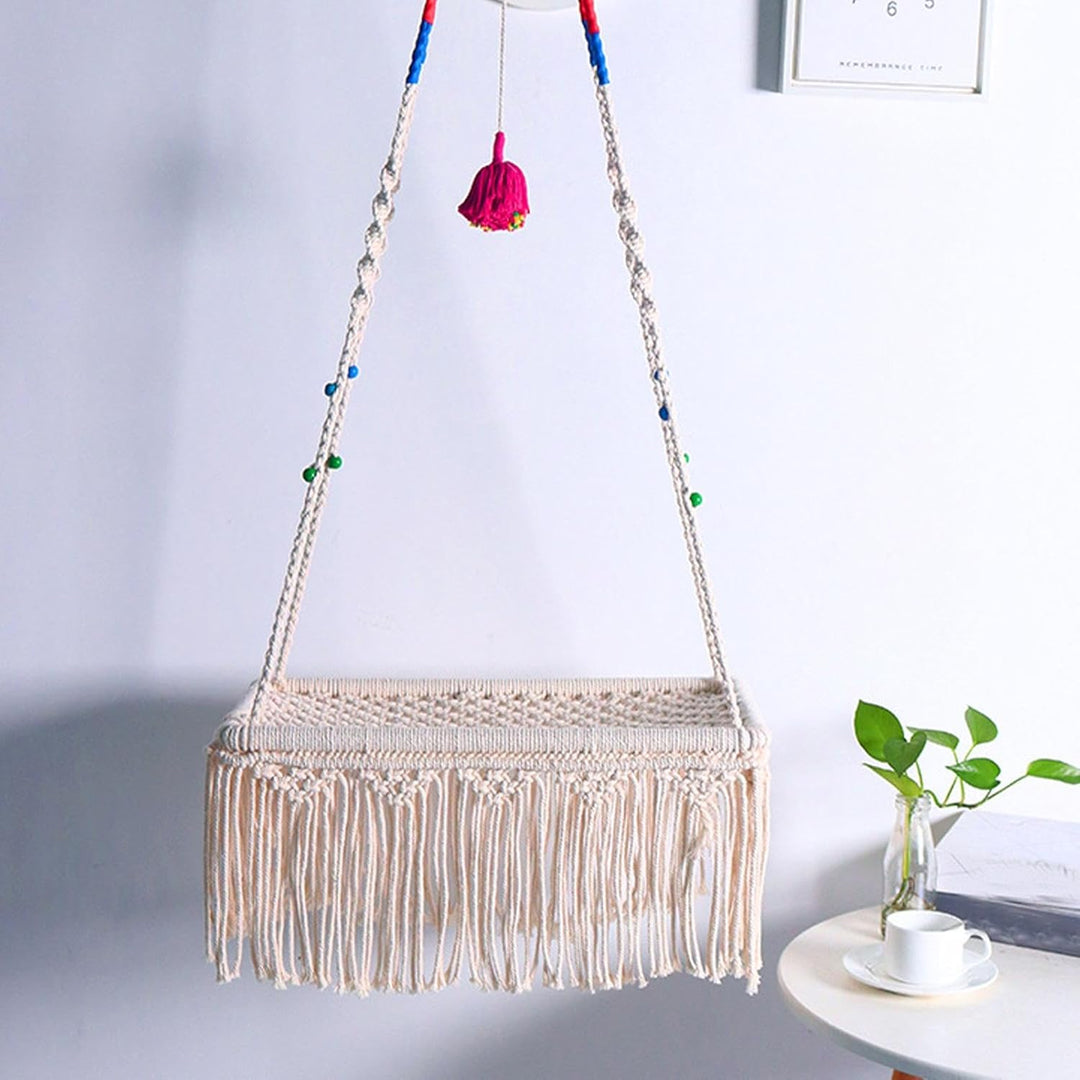Makramee Katzenschaukel Bett - Makramee Schaukel Bett Katze Hängematte | Handgewebter Boho Kätzchen