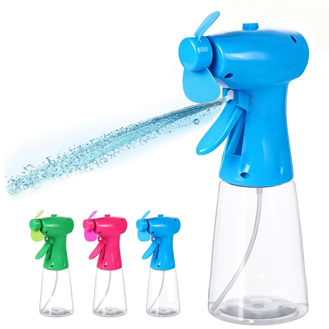 Ventilator Hand mit Wasser – Mini-Handventilator &amp; Sprühflasche (Blau) | Kompakt &amp; leicht, Handventi