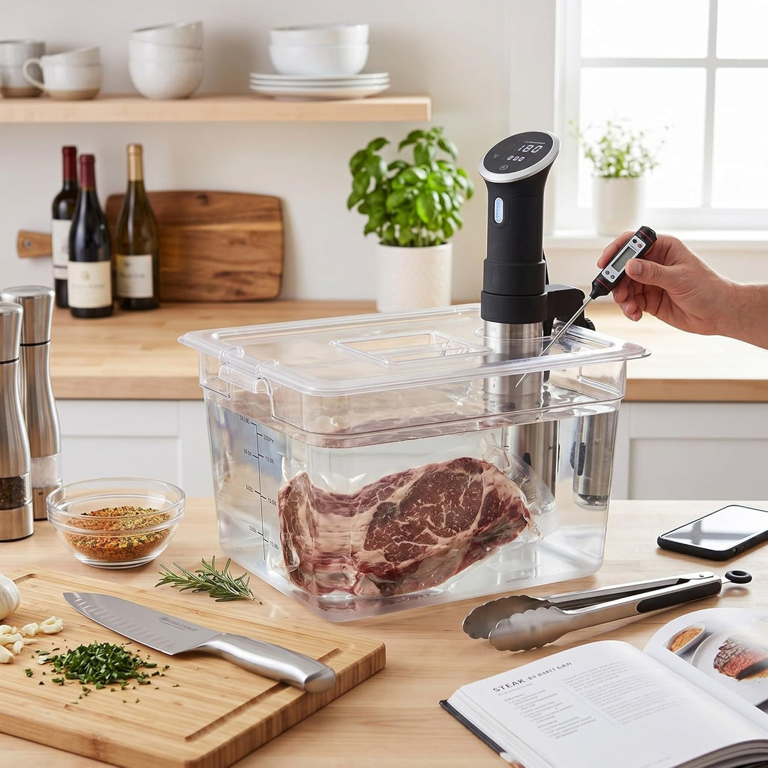 Sous-Vide-Behälter 11,71 Liter mit Messmarkierungen in Liter & Quart für die meisten Sous-Vide-Garer