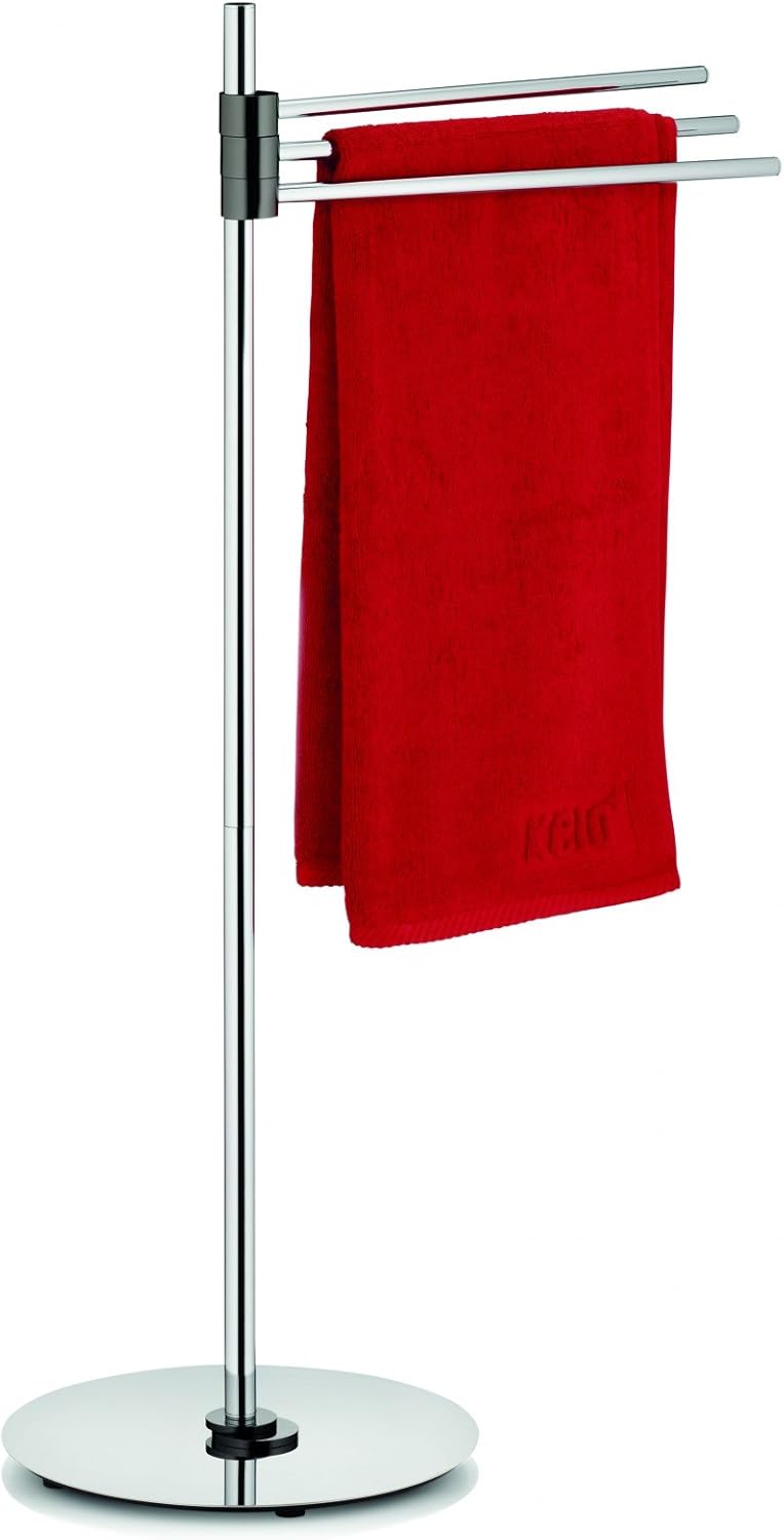 Kela 20161 Handtuchhalter, 2 Arme, Metall, 90,5 cm, Silvan, Silber/ Schwarz verchromt, Silvan