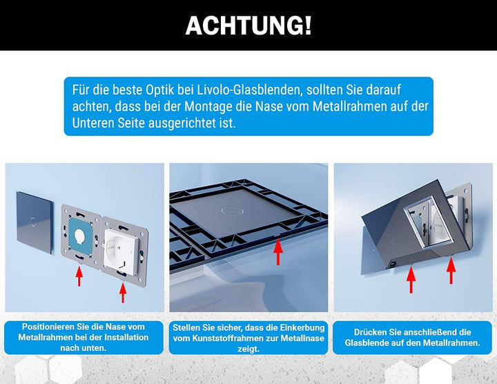 LIVOLO Digitales Touch Raumthermostat inkl. Chrom Glasrahmen mit Elektronischem Lastrelais für Fussb