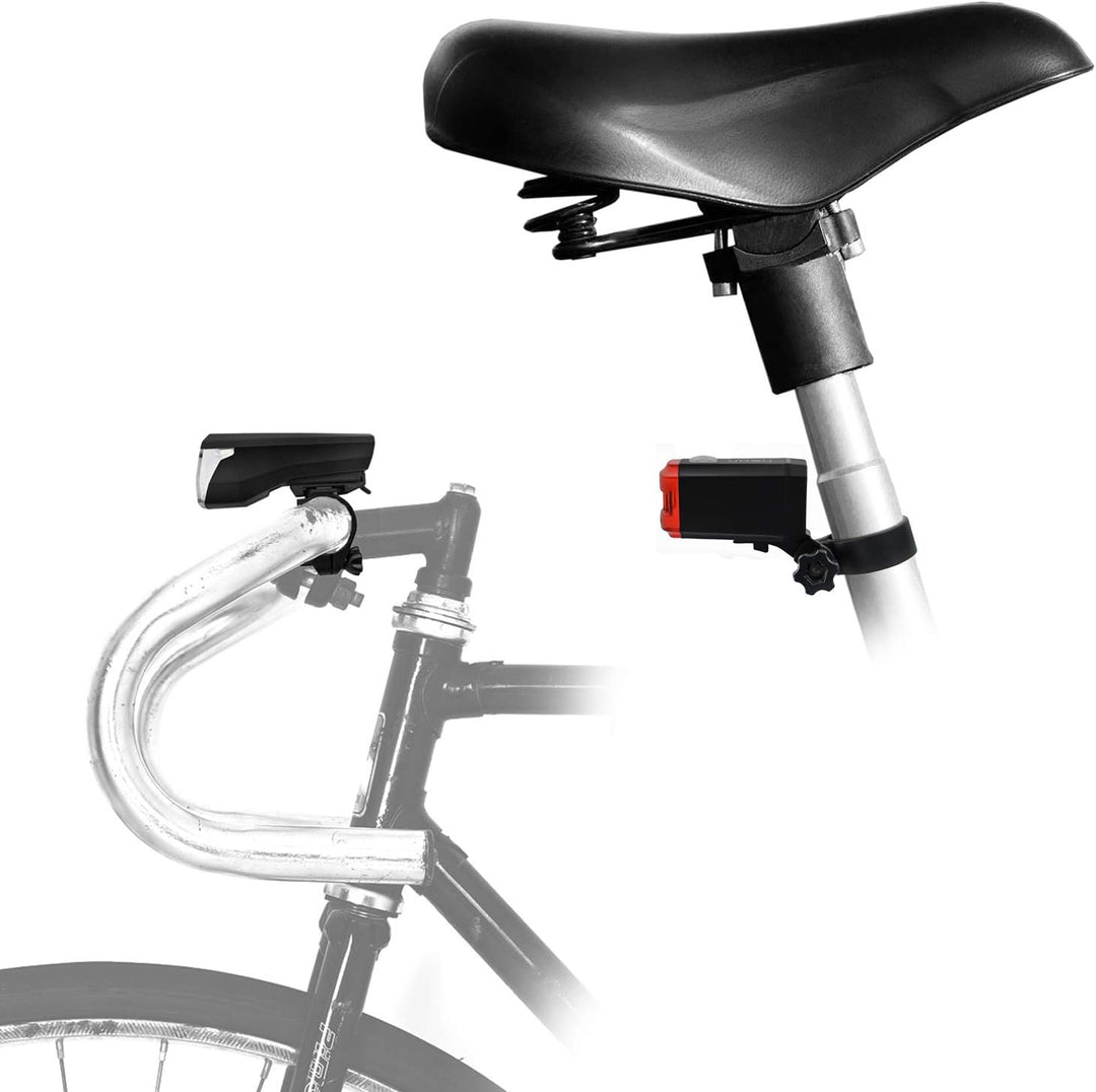 nean LED Akku Fahrradlicht Beleuchtungsset mit StVZO, 50 LUX 8 Candela, Fahrradlampe, Fahrrad Frontl