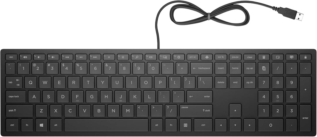 HP Pavilion 400 Bundle (4CE97AA) Tastatur und Maus mit Kabel (QWERTY, 1.600 dpi, USB-Kabel, 3 Tasten
