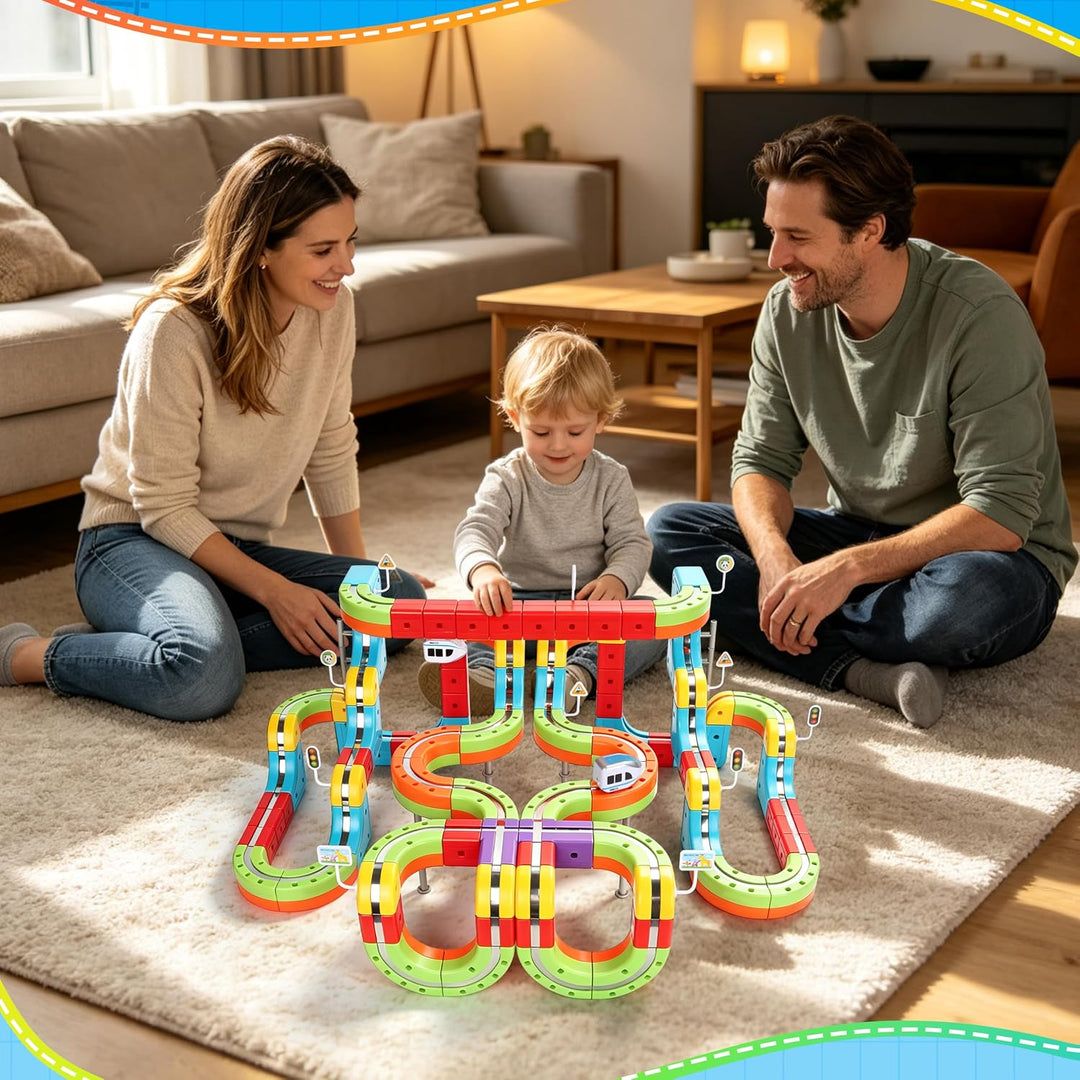 JONRRYIN 98 Teile Elektrische Eisenbahn Kinder 3D Set 98pcs, 98pcs