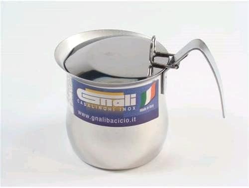Milchtopf gewölbt mit Deckel aus Edelstahl 18/10 von höchster Qualität. Finish Glanz. Material in ge