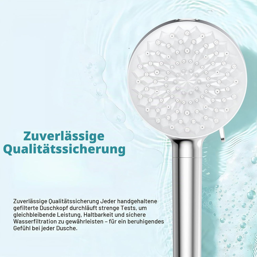 Wassersparend Duschkopf mit Filter, 7 Strahlarten, Hochdruck-Duschbrause Wassersparend mit Filtratio