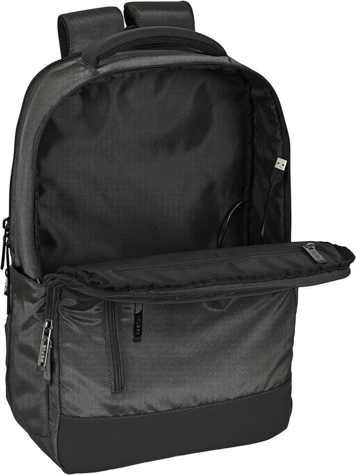 safta Unisex Kinder Tragbarer Rucksack 15,6 Zoll + Tablet + USB Business Grey 29 x 44 x 15 cm, bunt,