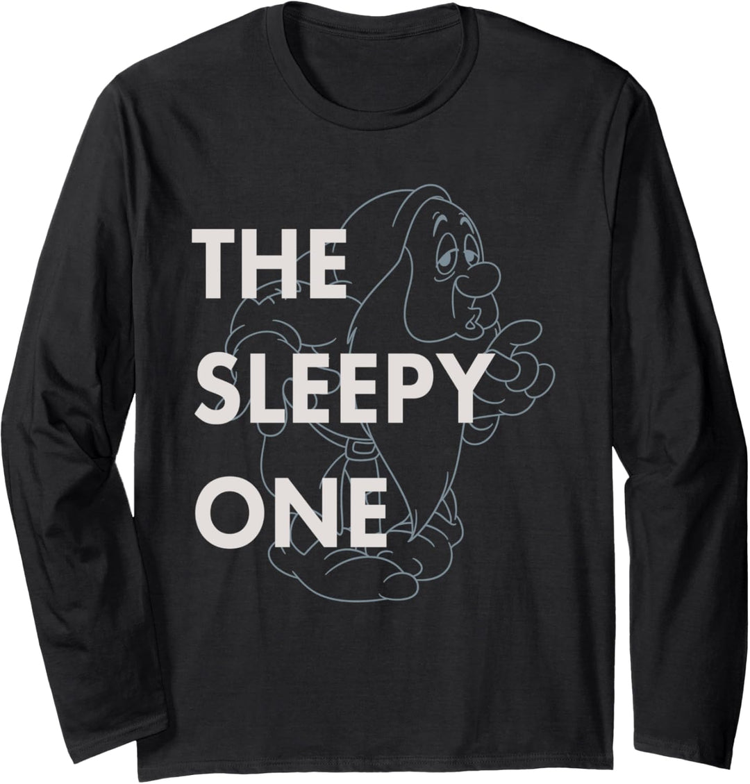 Disney Snow White Dwarf Sleepy The Sleepy One Outlined Langarmshirt