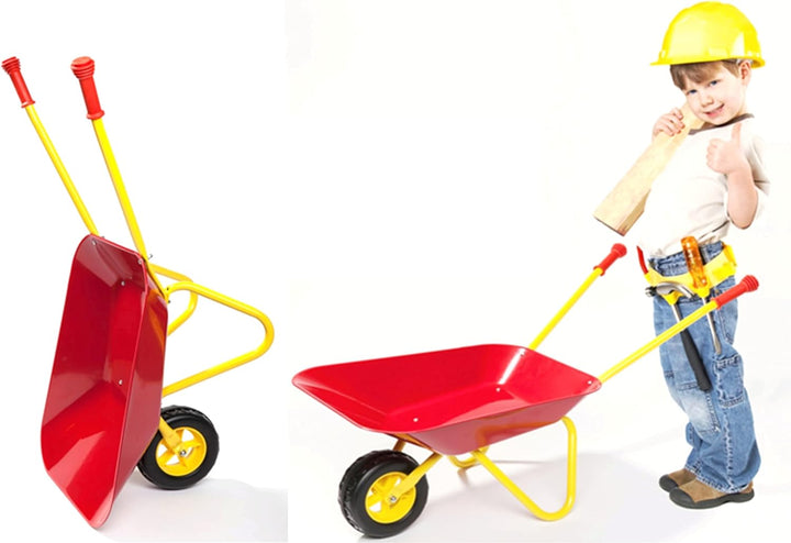 Izzy Metall Kinderschubkarre, Kinder ab 2 Jahren, Schubkarre für den Garten Gummi Sicherheitsgriffe