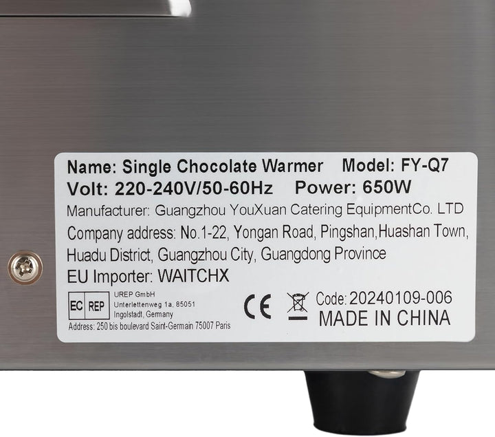 2L Sossenspender 220V 650W Elektrisch Saucenwärmer 201 Edelstahl Einzel-Saucenwärmer Spender Bäckere