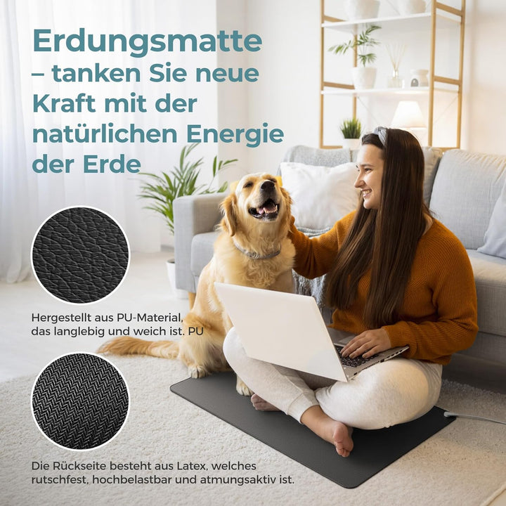 Grounding Mat, Mowend Erdungsmatte 40 x 60 cm, ideal für Fuss,Schlaf,Energie,Schmerzlinderung,Entzün