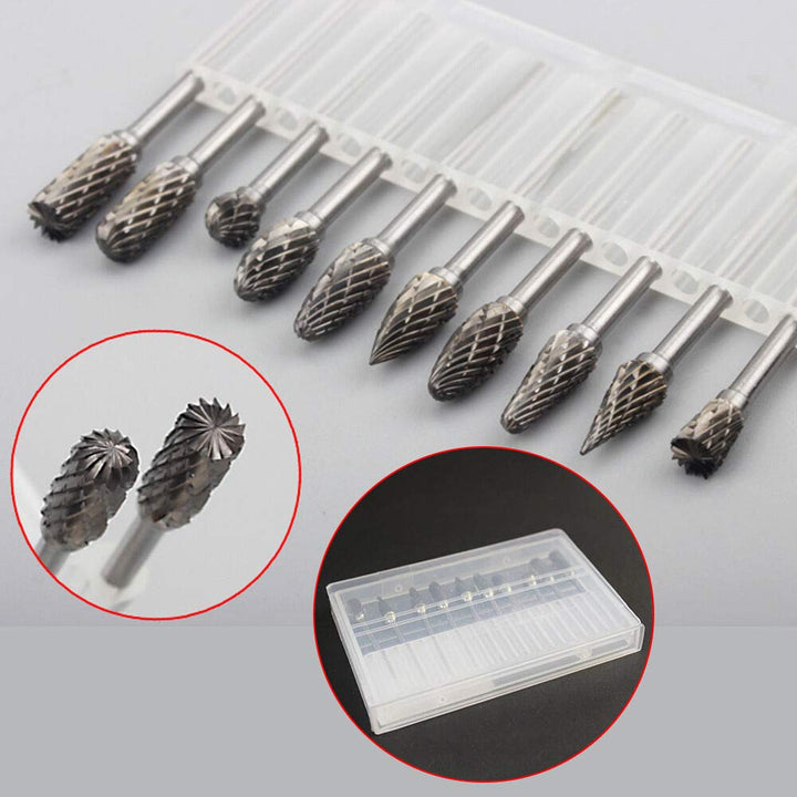 10er 2.35mm Schaft Wolfram Stahl Hartmetallfräser Für Bohrer Stabschleifer Frässtift Wolframcarabid