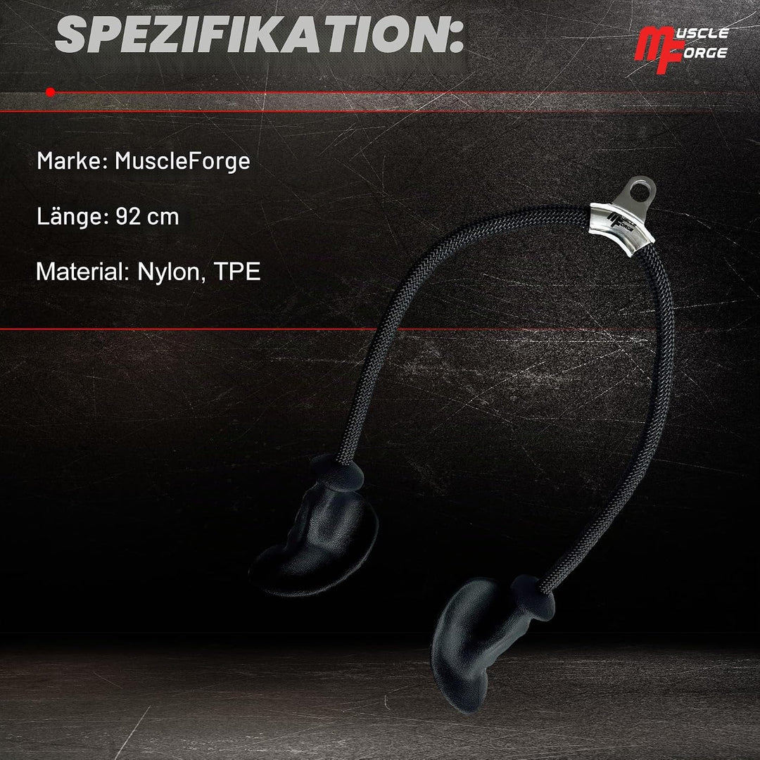 MuscleForge® Ergonomisches Trizepsseil, Trizepsgriff Seil für Latzug, Seilzug, Kraftstation, Griff f