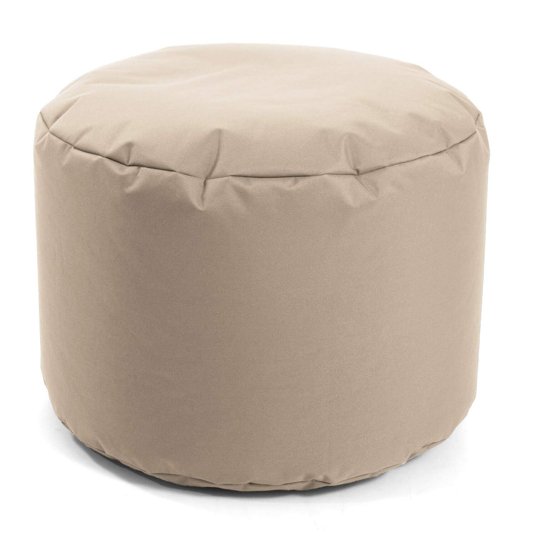 mokebo® Outdoor Pouf o. Hocker 60x40cm in Beige für Balkon & Garten 'Der Ruhepouf', Sitzhocker rund,