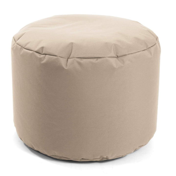 mokebo® Outdoor Pouf o. Hocker 60x40cm in Beige für Balkon & Garten 'Der Ruhepouf', Sitzhocker rund,