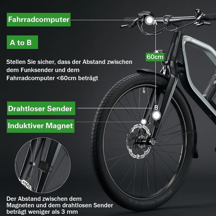 Fahrradcomputer Kabellos Fahrrad Tacho mit Geschwindigkeitsmesser