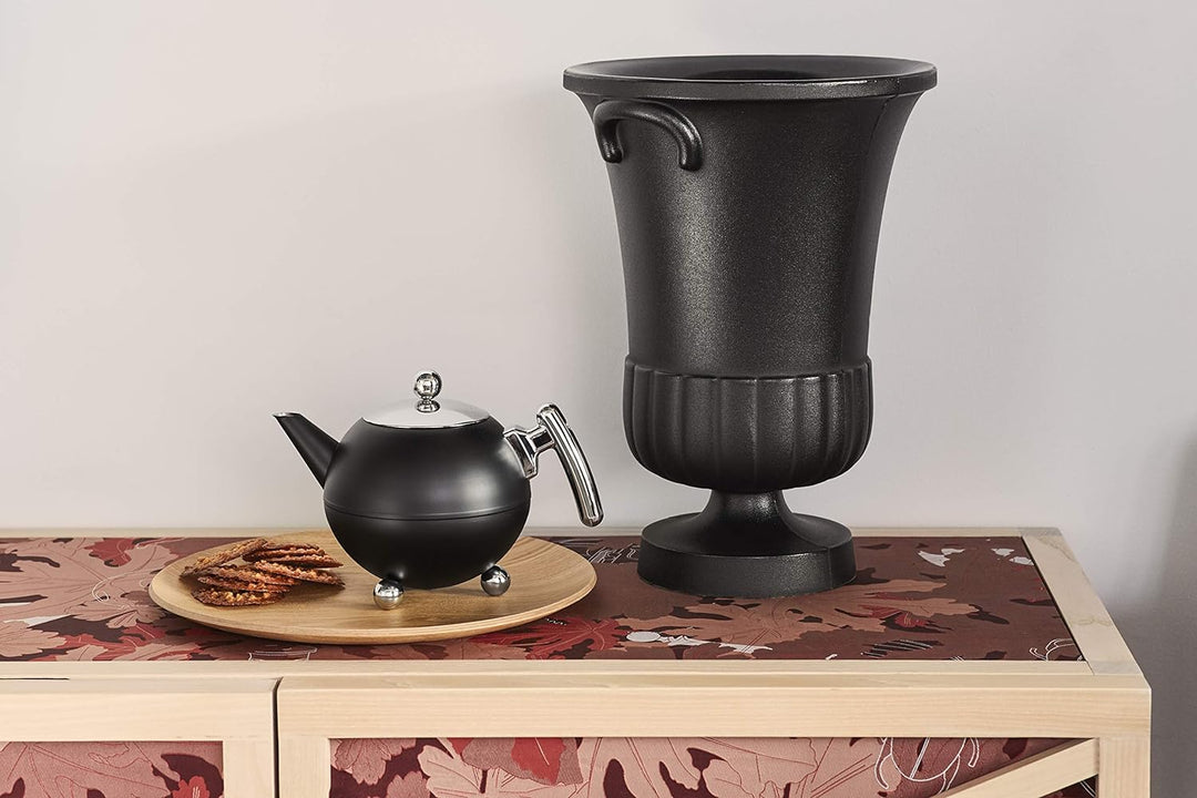 Bredemeijer grosse matt Schwarze bauchige Edelstahl Teekanne 1.2 Liter 1.2 Schwarz, 1.2 Schwarz