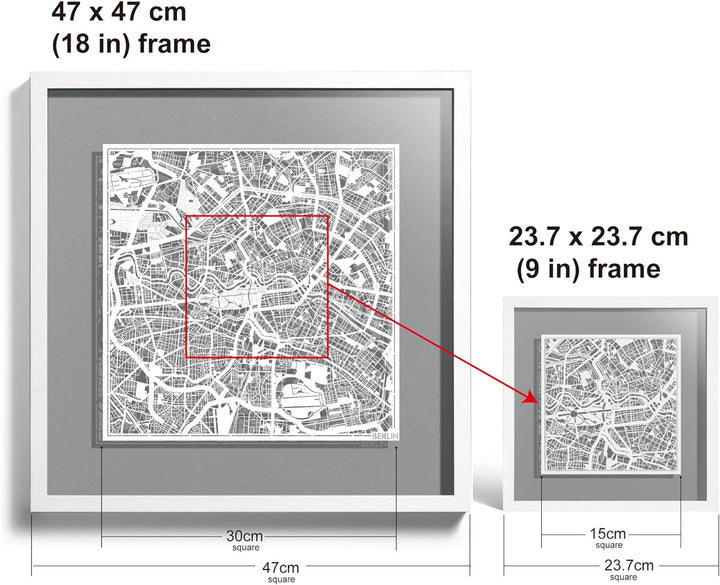 O3 DESIGN STUDIO - Marco de Papel para mapas, 22,8 x 22,8 cm, en Caja de Regalo, Fondo, autocambiant