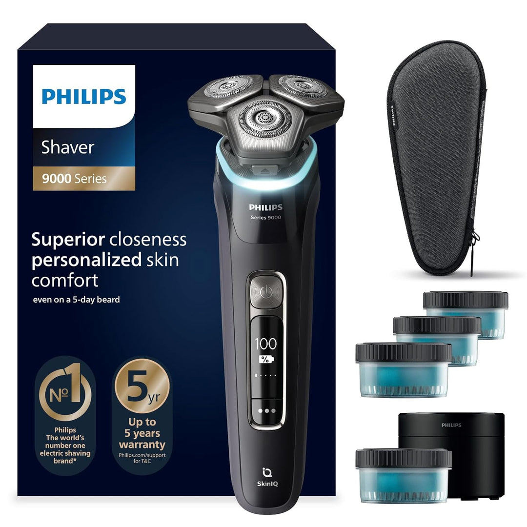 Philips Shaver S9000 – Elektrischer Nass-& Trockenrasierer für Männer, Schwarz, Lift & Cut System, S