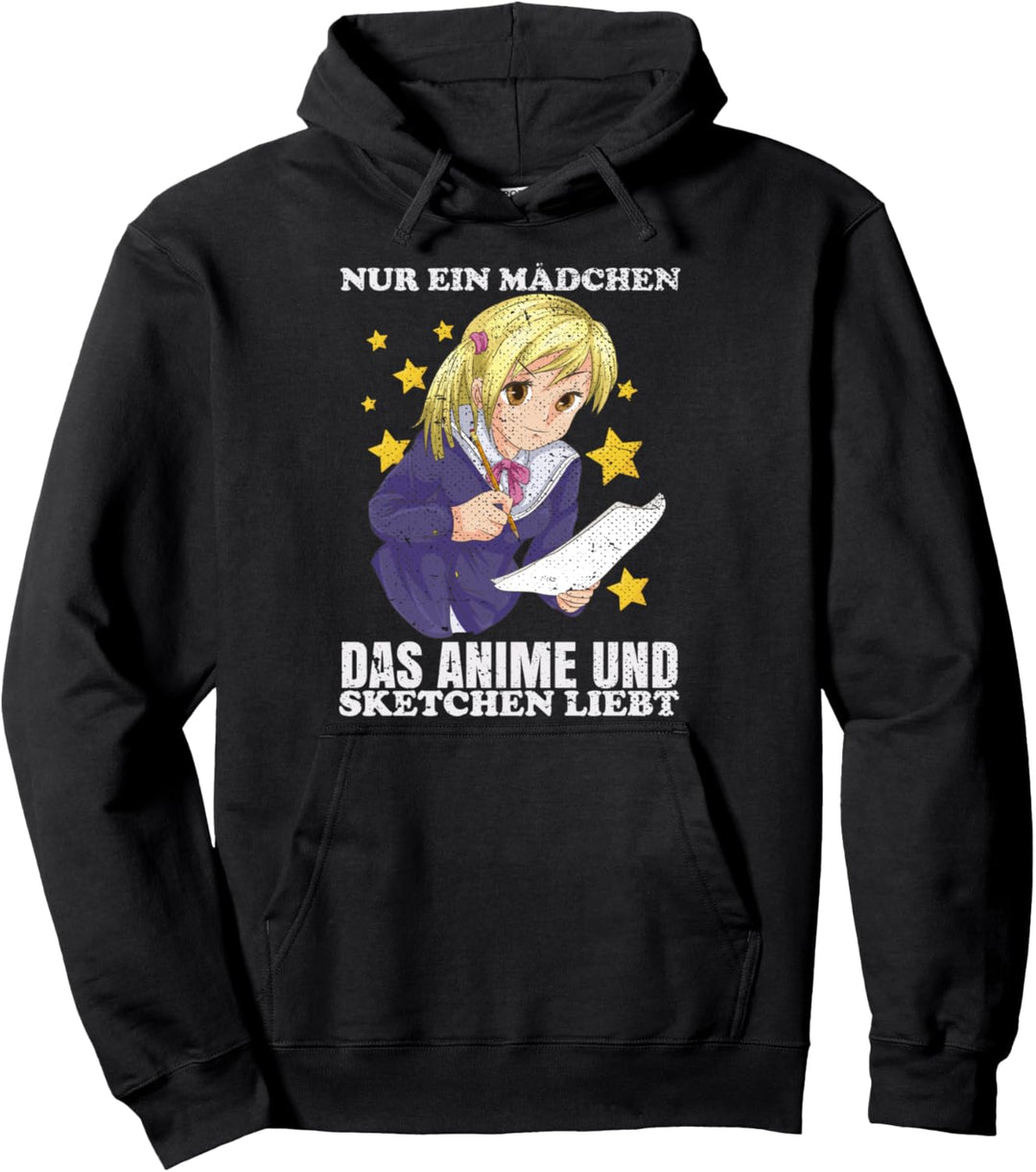 Nur ein Mädchen das Anime und Sketchen liebt Manga Anime Pullover Hoodie