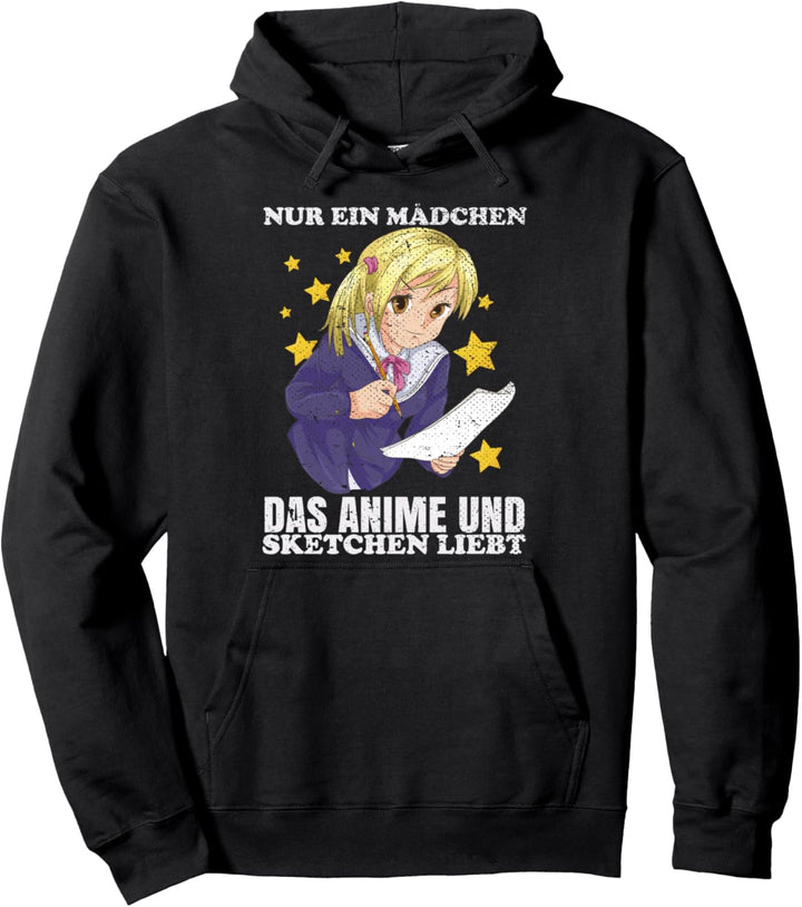 Nur ein Mädchen das Anime und Sketchen liebt Manga Anime Pullover Hoodie