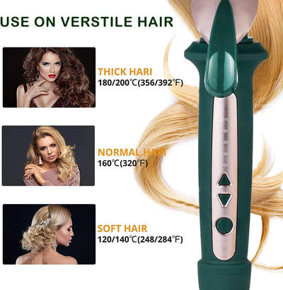 Lockenstab, Haarcurler Keramik Beschichtung, 38mm Lockenwickler, Lockenstäbe mit LCD Display,120 ℃ -