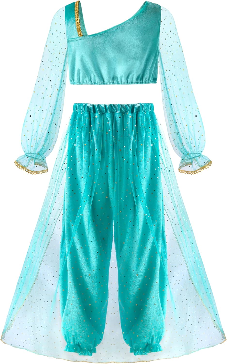 ReliBeauty Prinzessin Pfau Bauchtanz Kostüm Kinder Mädchen mit Krone 7-9 Jahre (Etikett 130), 7-9 Ja