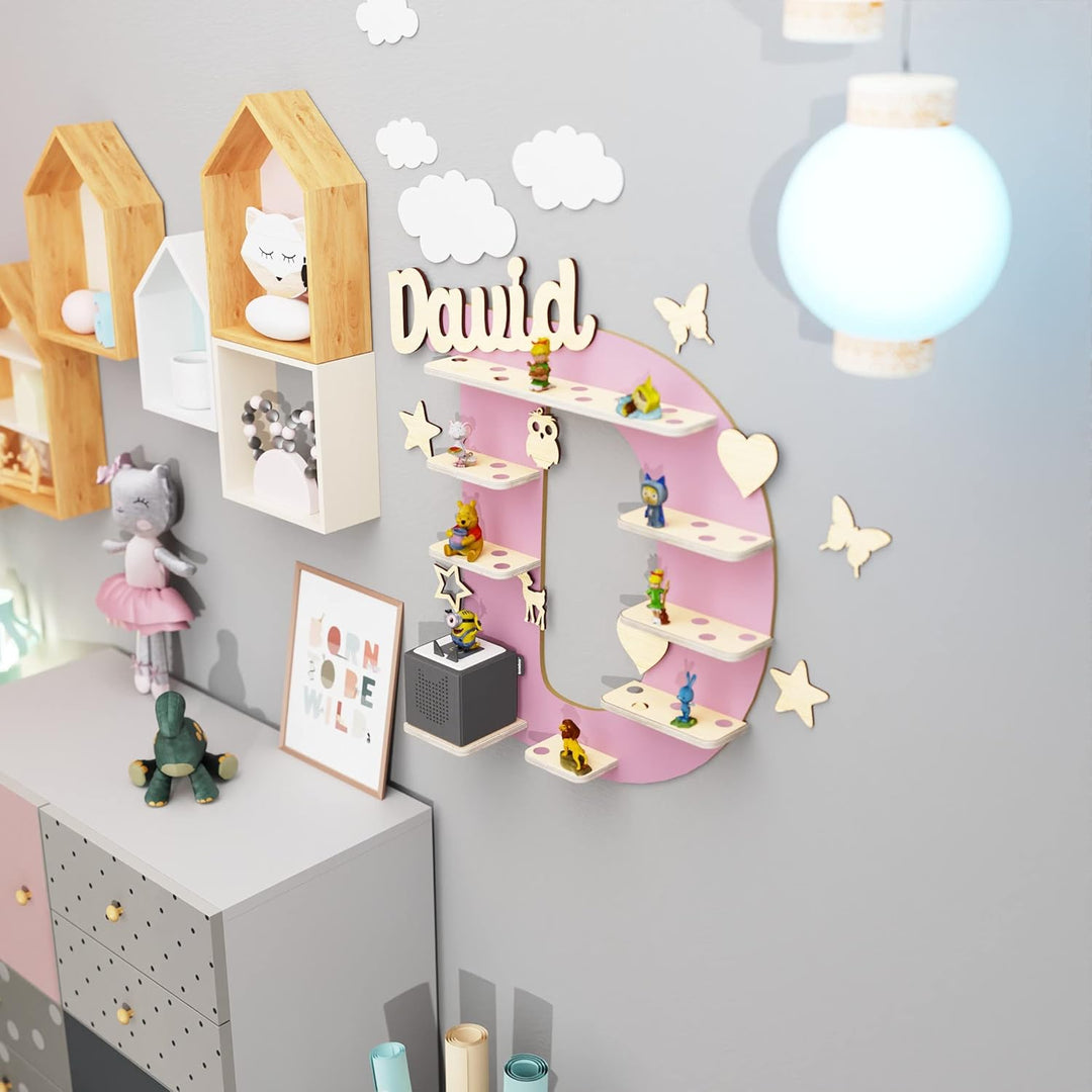 Tonie Regal für Toniebox, Toniebox Regal personalisiert mit Name und Holzsymbolen, Tonie Aufbewahrun