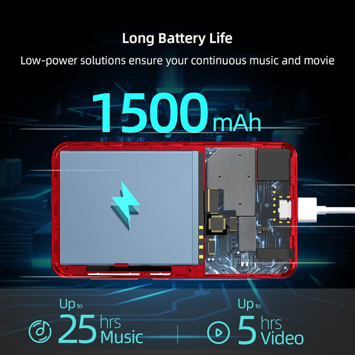 MP4 MP3-Player mit Bluetooth und WLAN, 4"-Voll-Touchscreen, mit Spotify, Android-Streaming-Musikplay