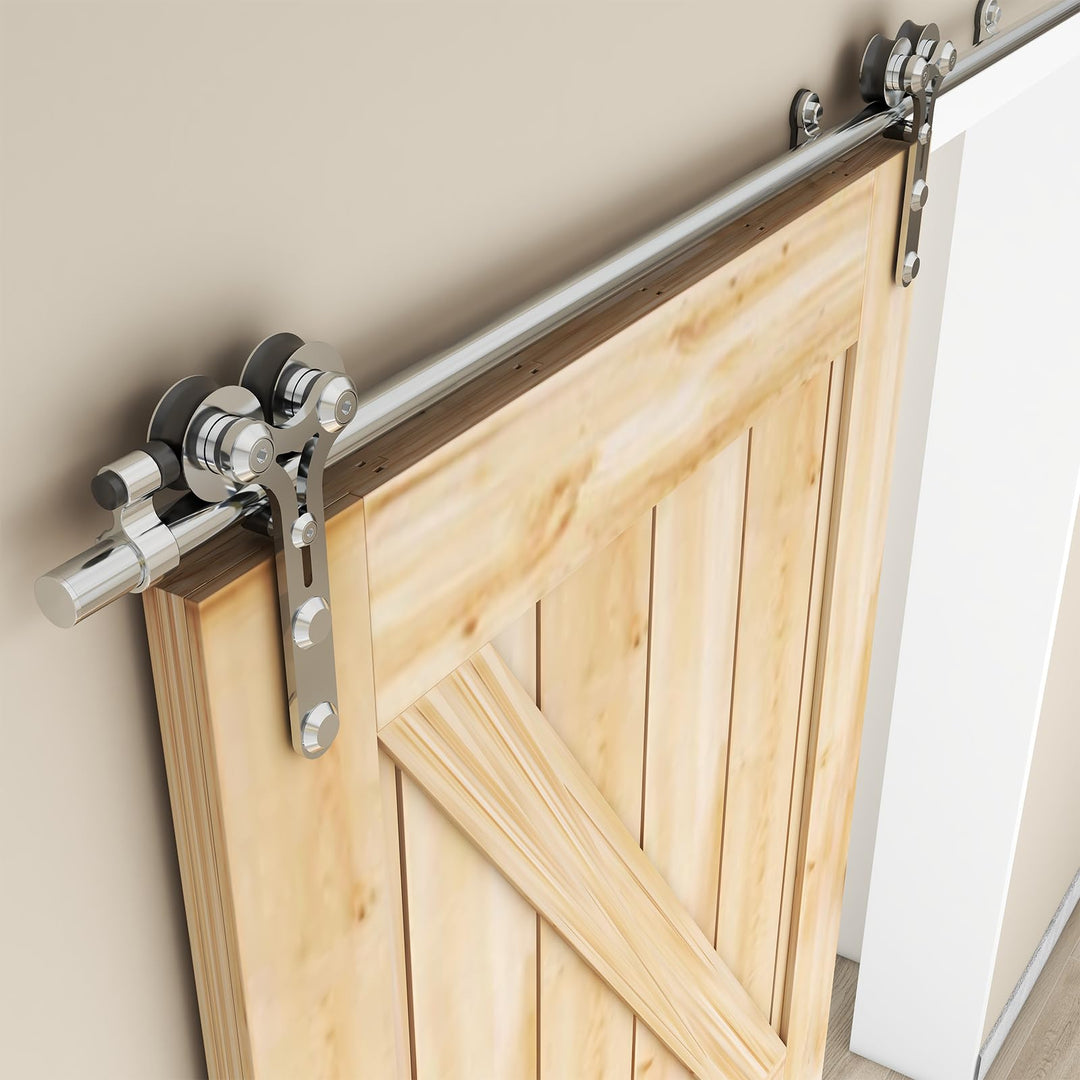 WOLFBIRD Schiebetürbeschläge Edelstahl 152cm Schiebeschiene Komplettes Rollschienenset Heavy Duty St