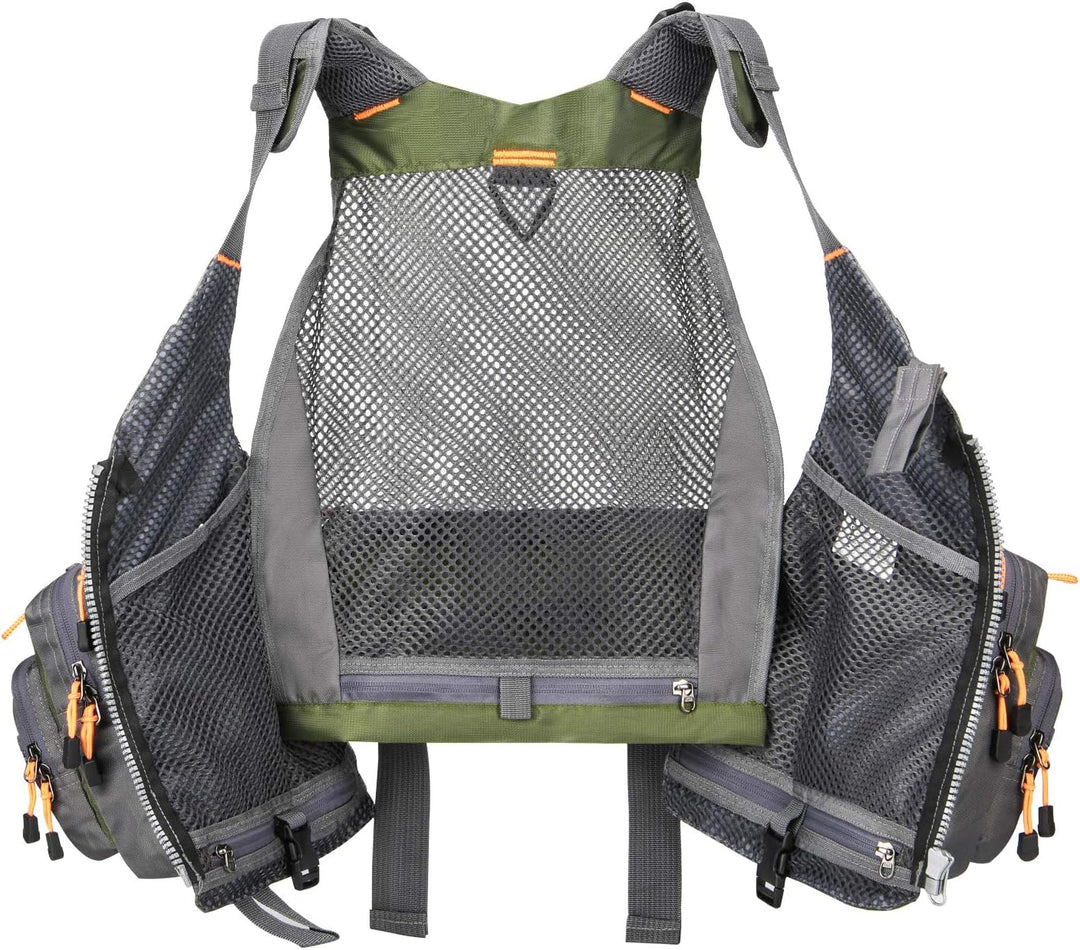 Gonex Angel Weste Herren verstellbare Arbeitsweste mit Mehreren Taschen für Angeln Fliegenfischen Ou