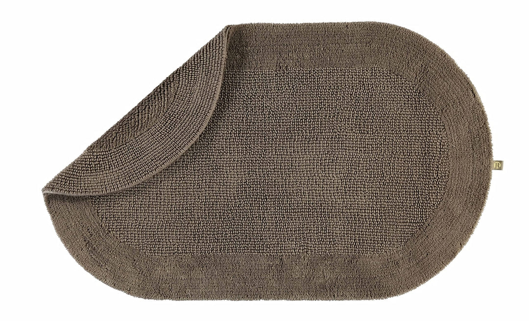 Rhomtuft Badteppiche oval Taupe - 58 WC-Vorleger mit Ausschnitt Grösse: 60x60 cm