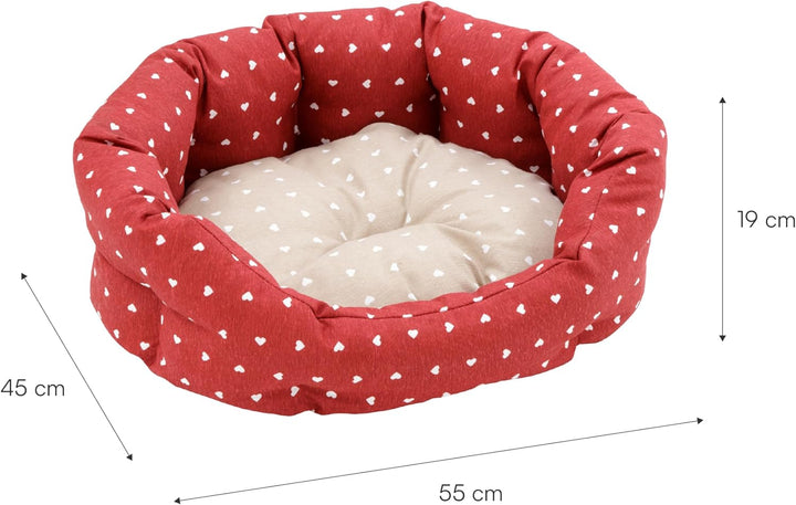 Baroni Home Hundebett aus Stoff, Grösse M, weiches rundes Hundematte für Hunde und Katzen, bequem, f