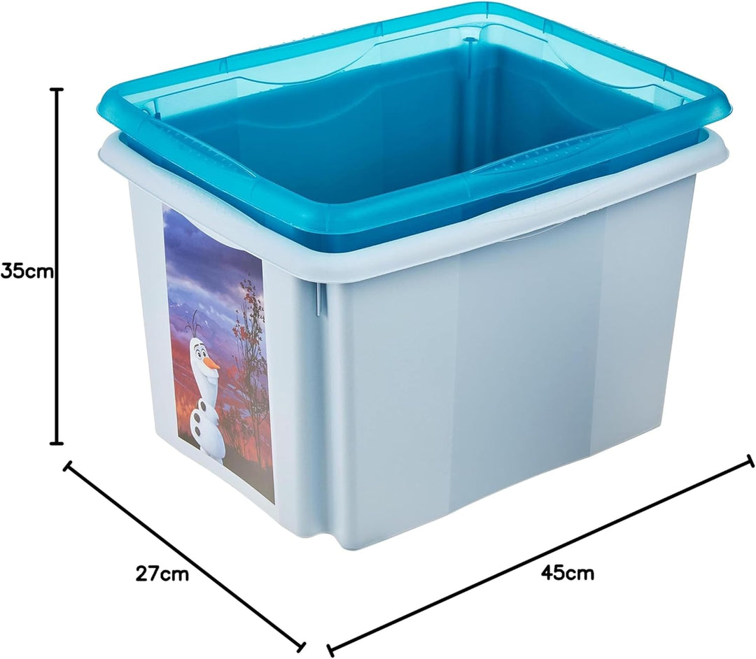 keeeper Frozen 2 Aufbewahrungsbox mit Deckel, Dreh- und stapelbar, Für Kinder, 30 l, Karolina, Cloud