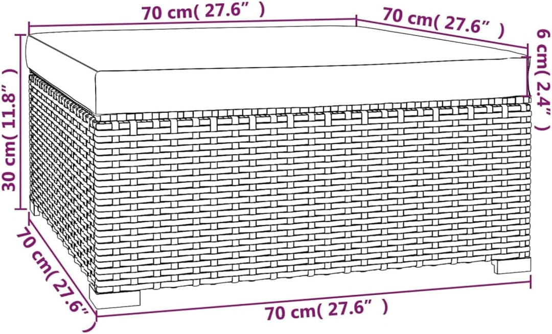 Tidyard Polyrattan Sitzhocker Hocker Rattan Gartenmöbel Fussbank Gartenhocker Gartenstuhl Rattanstuh