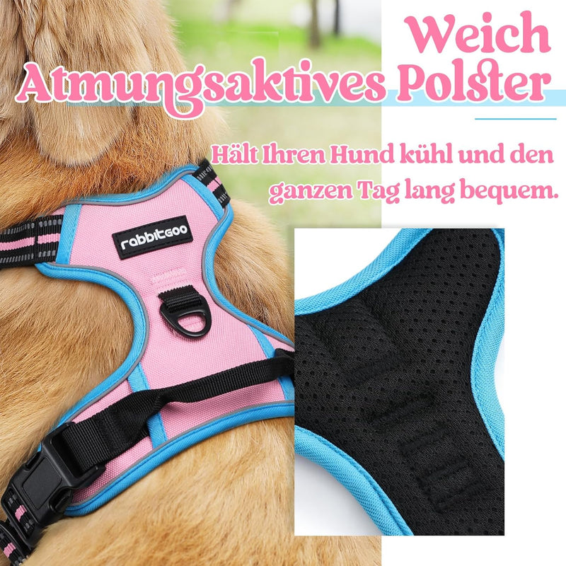 rabbitgoo Hundegeschirr Mittelgrosse Hunde Anti Zug Geschirr Hund mit Kontrolle No Pull Verstellbar