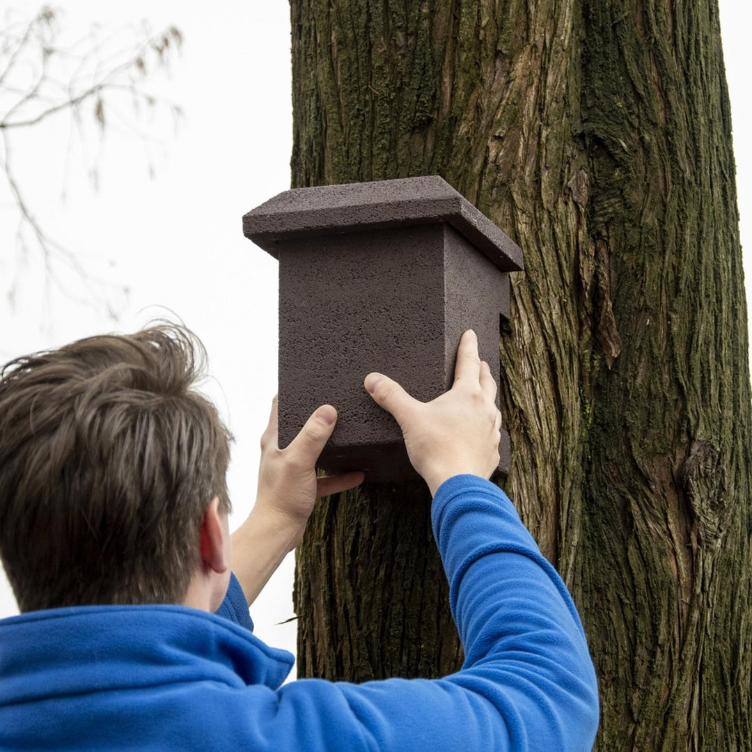 CJ Wildlife Nistkasten Gartenschläfer – Eingangsloch 45 mm – Woodstone® Holzbeton Braun – zum Aufhän