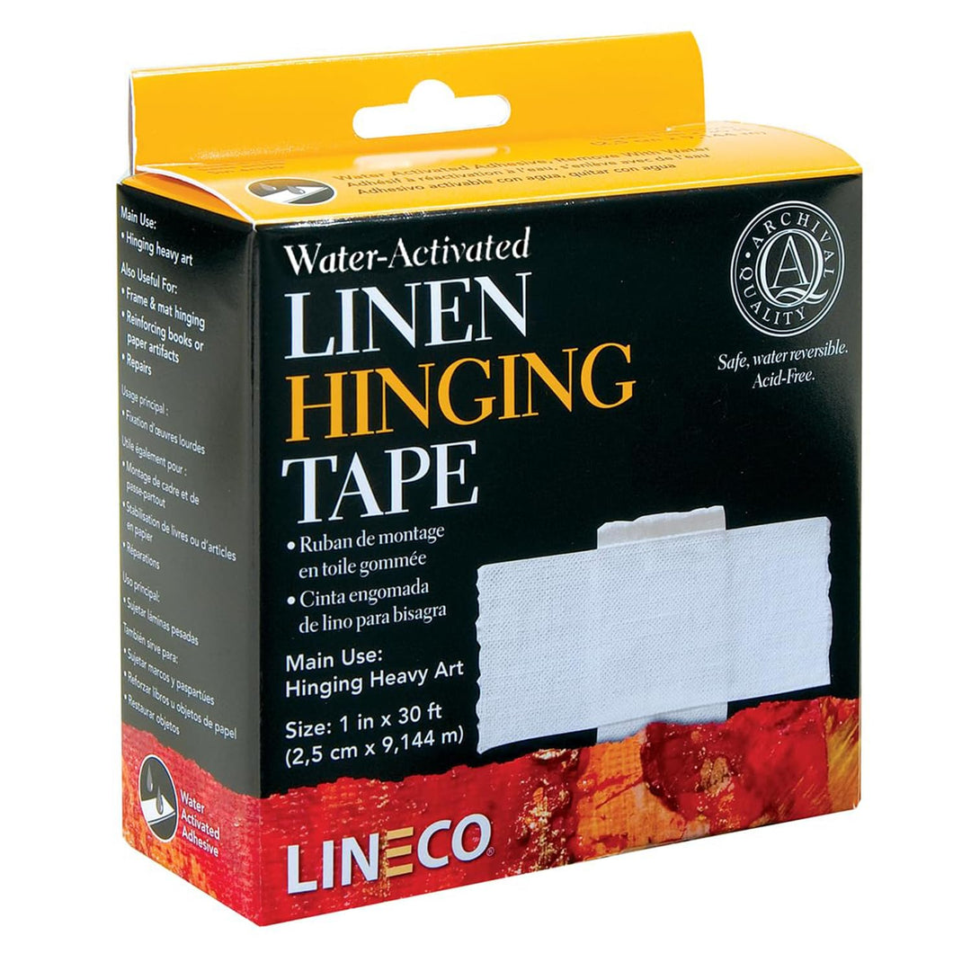 Lineco L533-1025 Gummiertes Leinenband, 2,5 cm x 9,2 m, Weiss