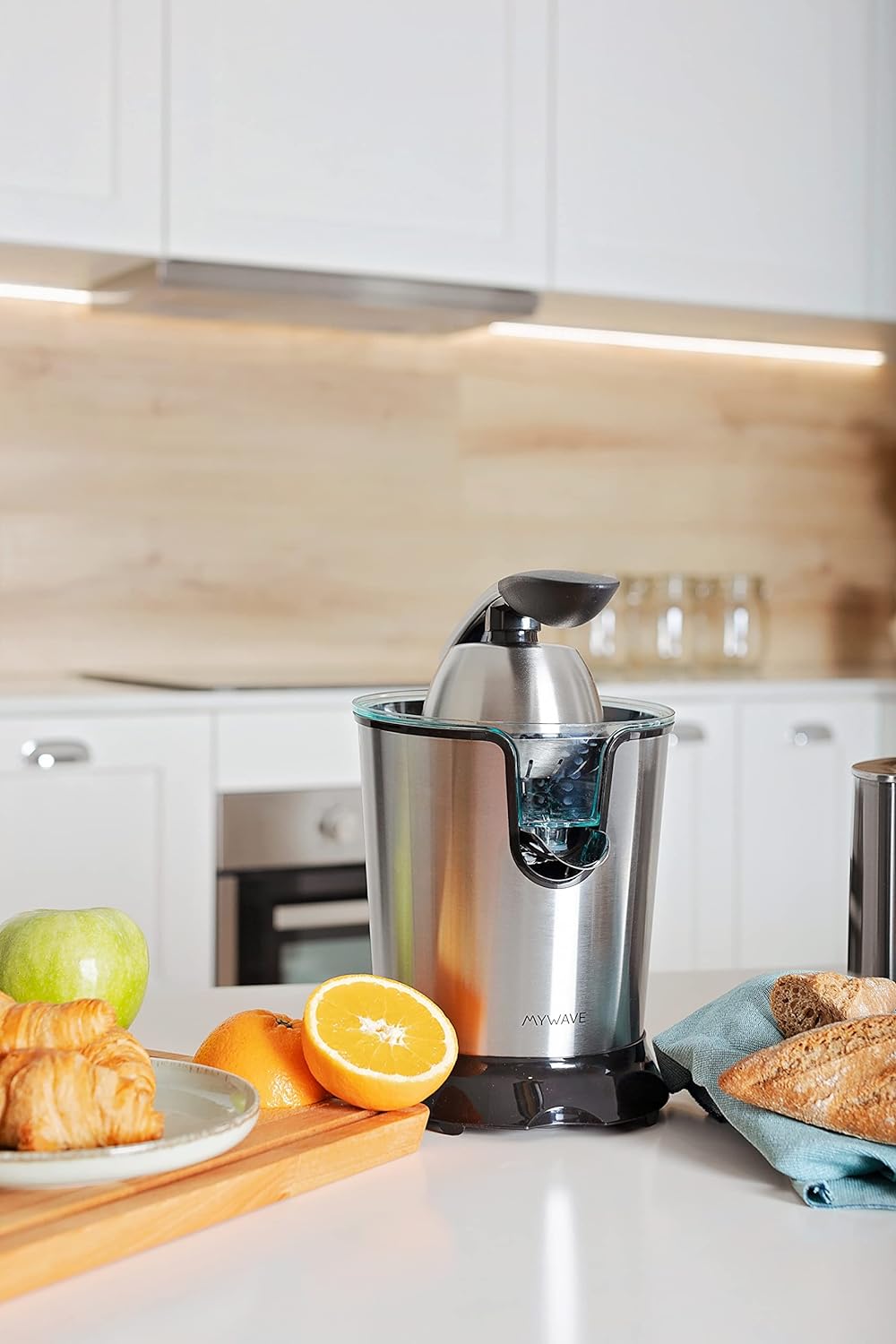 MYWAVE MWEXP-600 Nido Pro Saftpresse Elektrisch Schnelles Entsaften, Stainless Steel