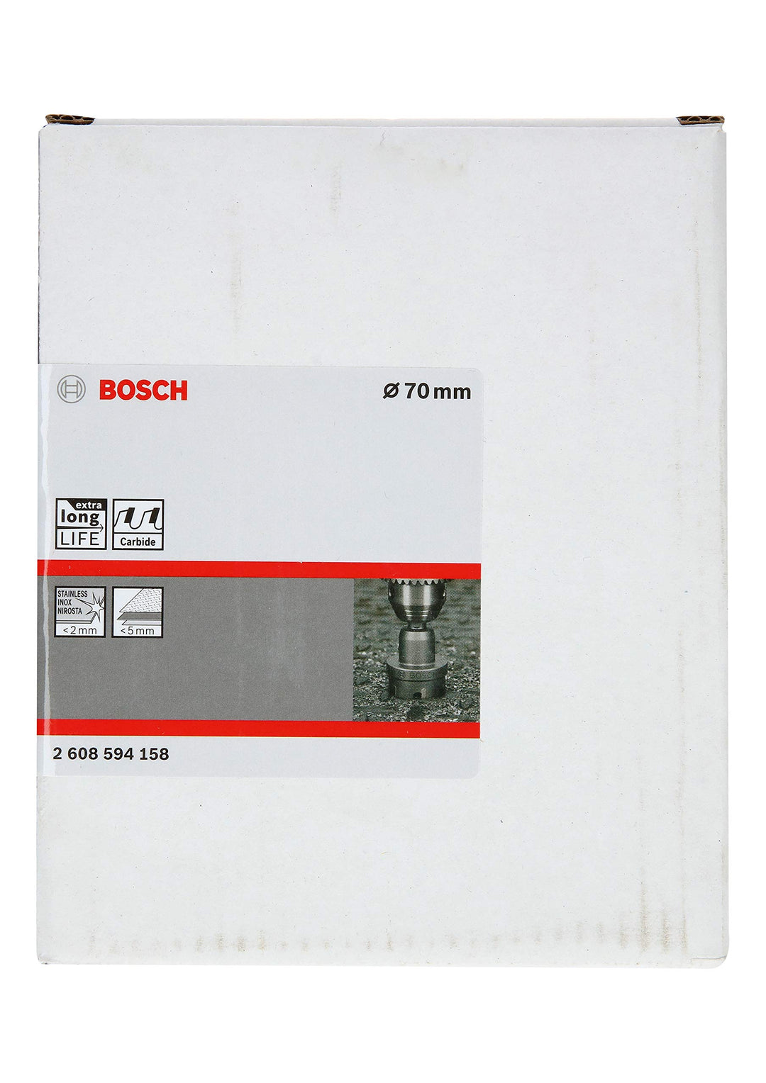 Bosch Professional Carbide Lochsäge Precision for Sheet Metal (Edelstahl, Ø 70 mm, Zubehör Bohrmasch