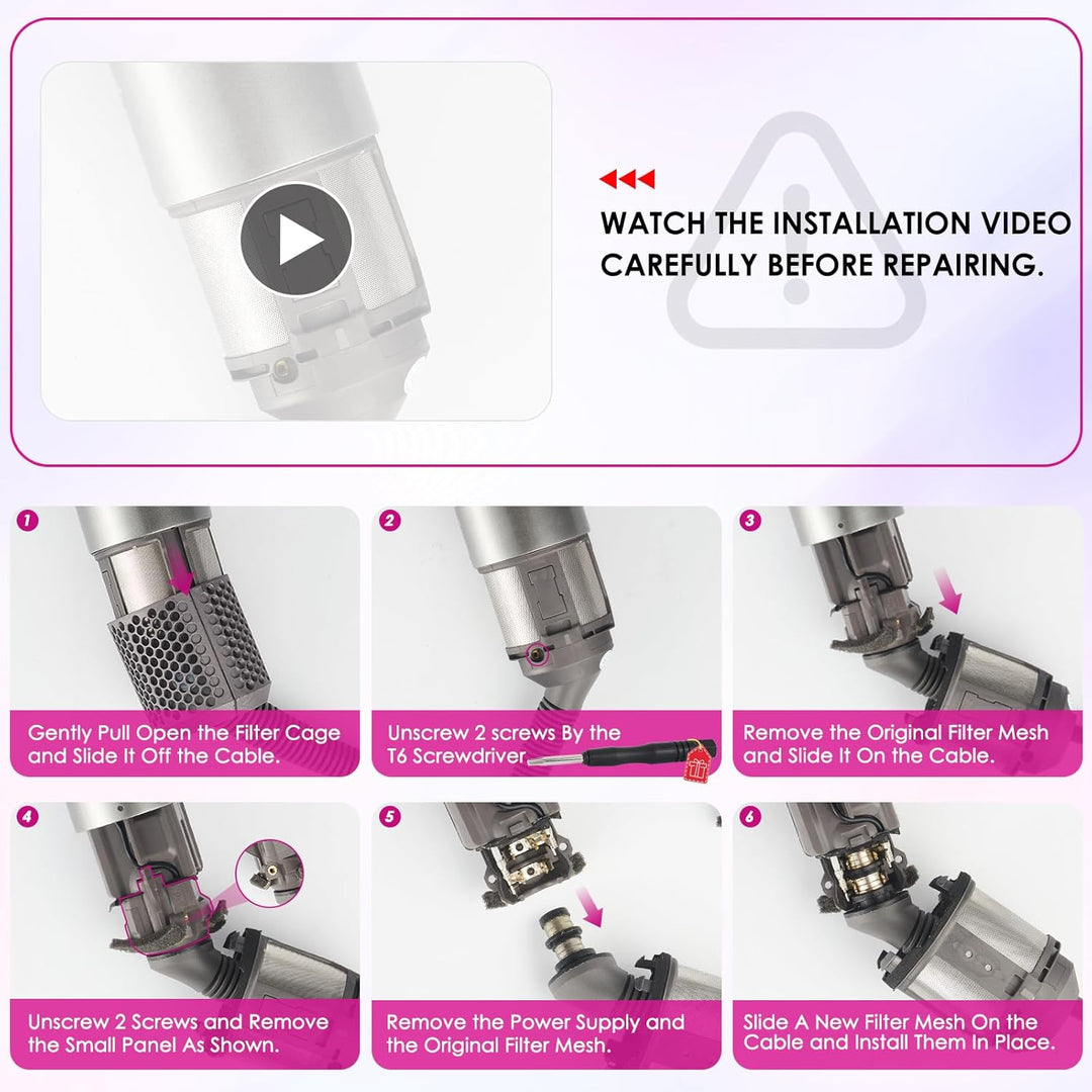 Innenfilter Ersatz für Hair Styler HS01 HS05 Modelle, Hair Styler Filter Lockenstab Inner Mesh Ersat