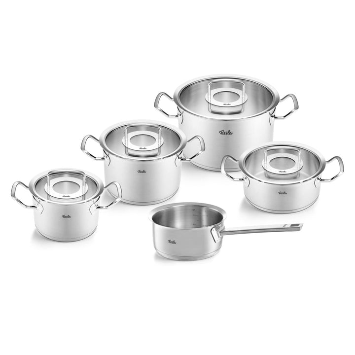 Fissler Original-Profi Collection/Edelstahl-Kochtopfset, 5-teilig, Töpfe mit Glas-Deckel (3 Kochtöpf