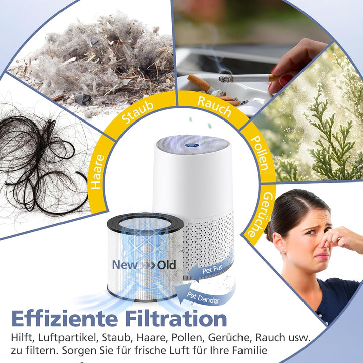FY0611/30 Ersatzfilter kompatibel mit Philips AC0650/10, AC0651/10 Luftreiniger, 2 HEPA-Filter für P