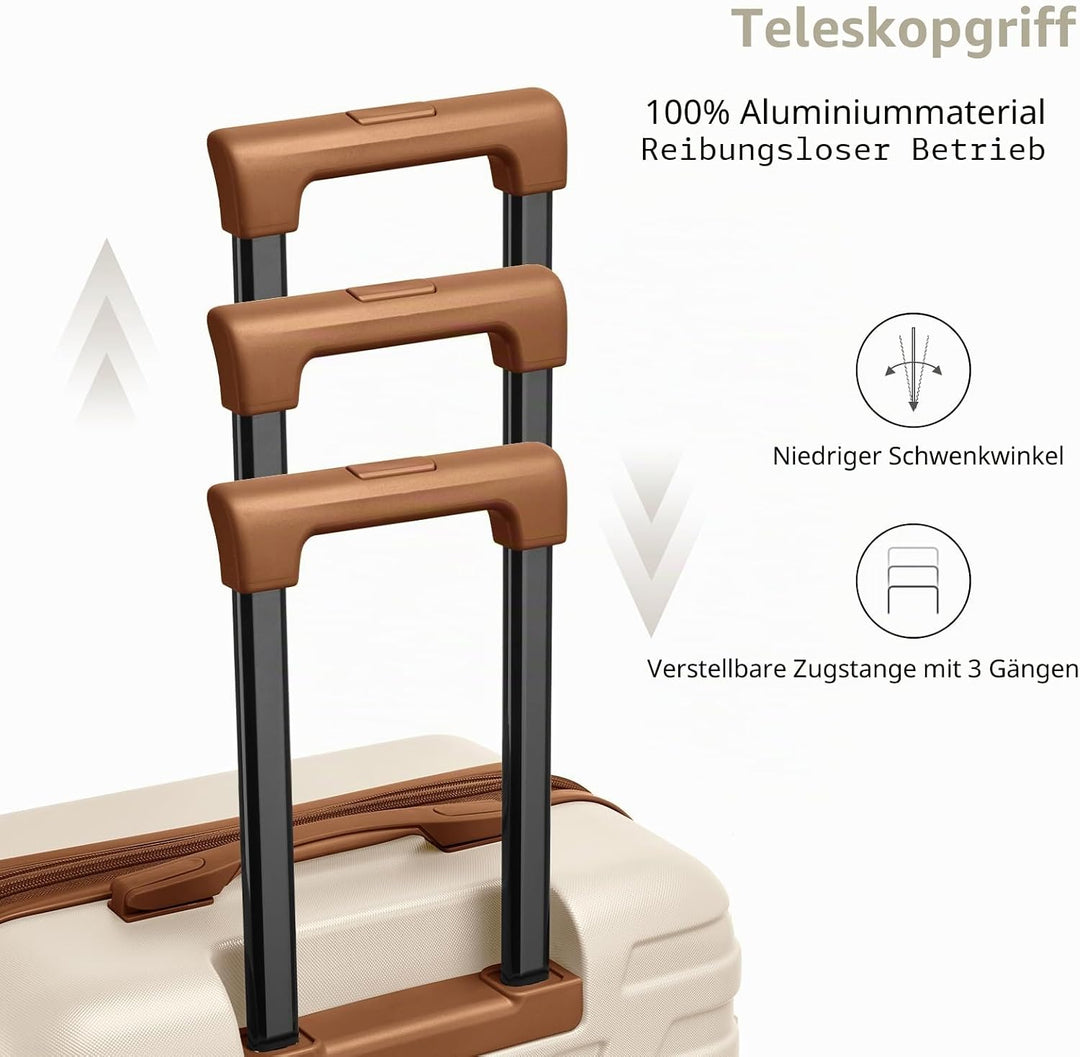 LARVENDER Kofferset 6 Teilig Hartschale Leicht ABS Erweiterbar Reisekoffer Haltbar Handgepäck Sets 4