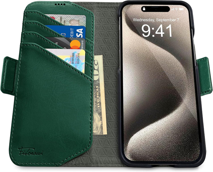 Dreem Fibonacci iPhone 15 Pro Max Brieftaschen-Etui / 2-in-1 stossfestes Etui und abnehmbares Folio