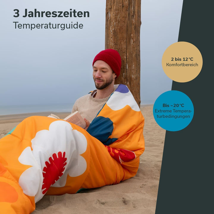 Skandika Deckenschlafsack Sovro | Schlafsack Outdoor für Erwachsene, 3 Jahreszeiten, als Doppelschla