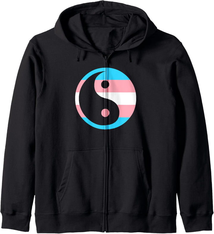 Trans Flagge Yin Yang Transgender Kapuzenjacke
