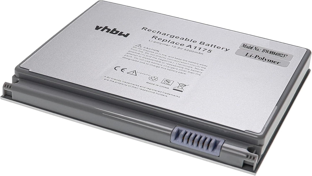 vhbw Akku kompatibel mit Apple MacBook Pro 15 MB134LL/A, 15 MB134X/A Notebook (5200mAh, 10,8V, Li-Po